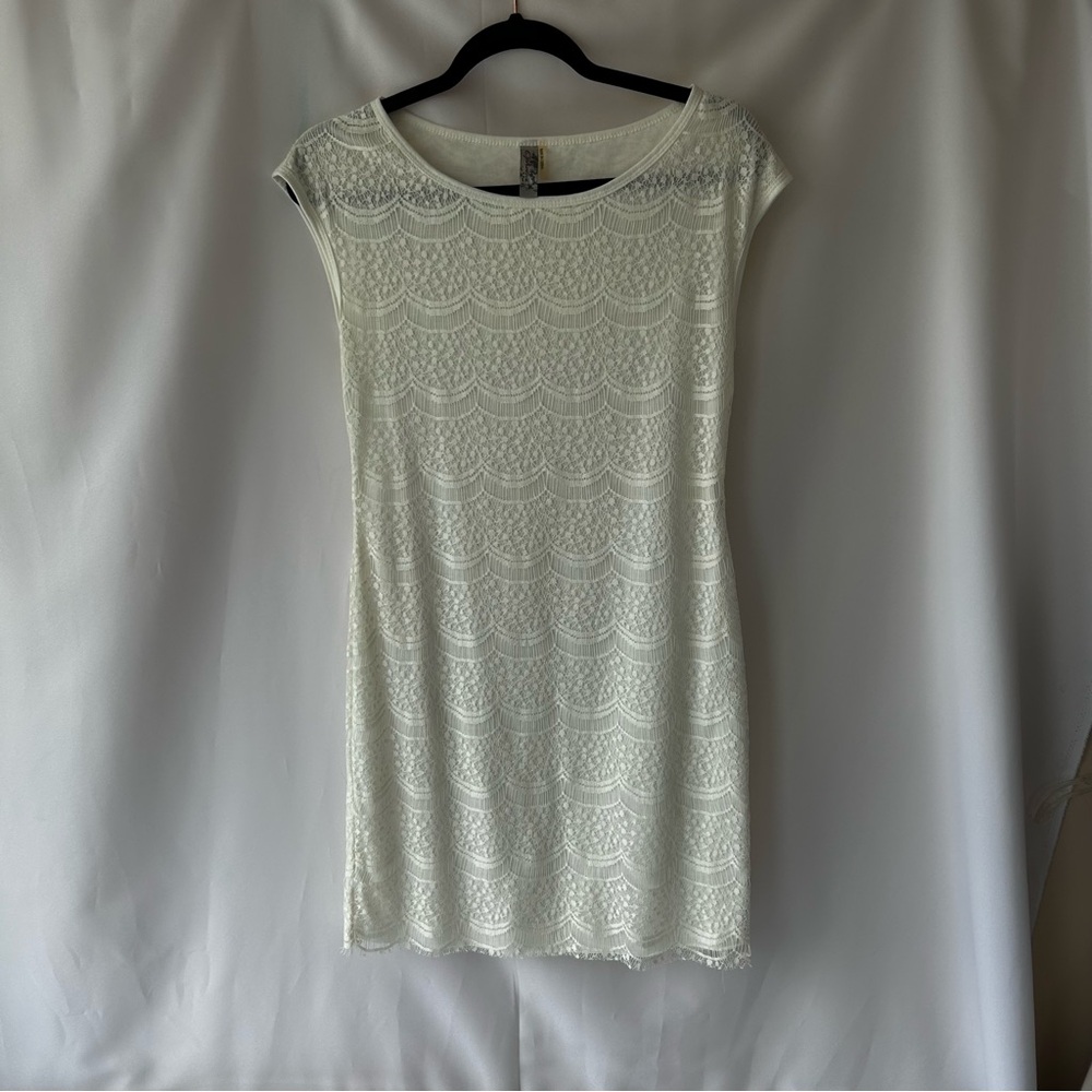 Elegant off White Lace Dress